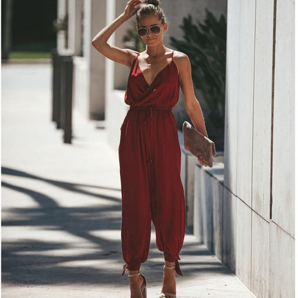 Women's Jumpsuit Flowers Print Spaghetti Strap Romper