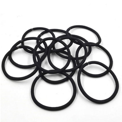 100Pcs Black Elastic Hair Bands Ponytail Holder Head Rope Ties Hats Hair Styling Kids Girl Accessories Scrunchie