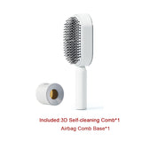 Self-Cleaning Hair Brush for Women | One-Click Cleaning Detangling Comb | 3D Air Cushion Scalp Massage Brush | Anti-Static, No-Pull Hairbrush | Pain-Free Detangling for All Hair Types | Optional Wall-Mounted Storage - Health & Beauty > Personal Care > Hair Care > Hair Styling Tools > Combs & Brushes > Paddle Hairbrushes