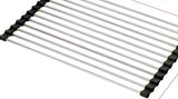 | Folding Kitchen Drain Rack | Stainless Steel | Easy to Clean | Space Saving | Large | Keeps Counter Dry and Organized -