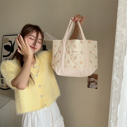 Quilted Patchwork Retro Flower Handbag Commuter