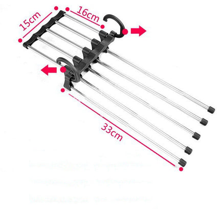 5 In 1 Wardrobe Hanger Multi-functional Clothes Hangers Pants Stainless Steel Magic Wardrobe Clothing Hangers For Clothes Rack