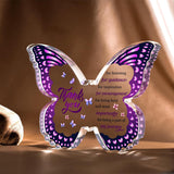 Butterfly Keepsakes | Acrylic Keepsake | Butterfly Shape | Purple Wing Pattern | Perfect Mother's Day Gift For Mom -