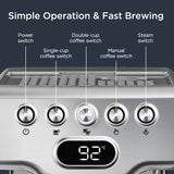 Geek Chef | Espresso Machine | 20 Bar | Milk Frother | Stainless | Cafe Quality Espresso -