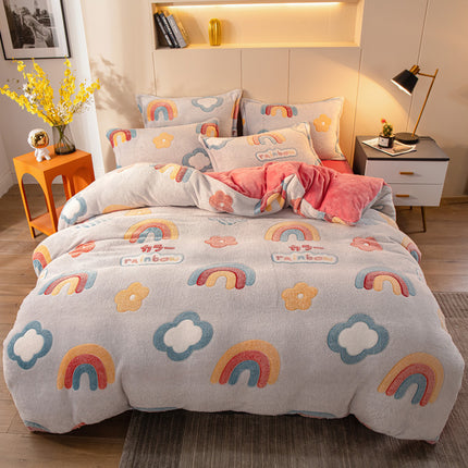 Four-piece Bedding With Velvet Sheets To Keep Warm Milk Velvet