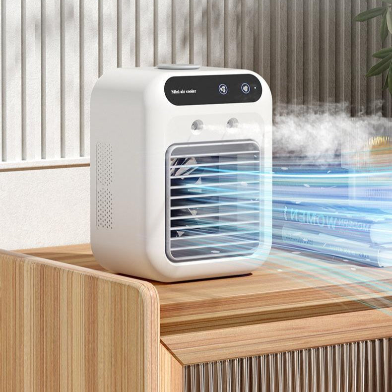 Portable Air Conditioner Fan | USB Mini Air Cooler with Water & Ice Cooling | 2-Speed Touchscreen Personal AC for Room, Office, Car | Atomizing Cool Mist - Home & Garden > Household Appliances > Climate Control Appliances > Evaporative Coolers > Portable Evaporative Coolers