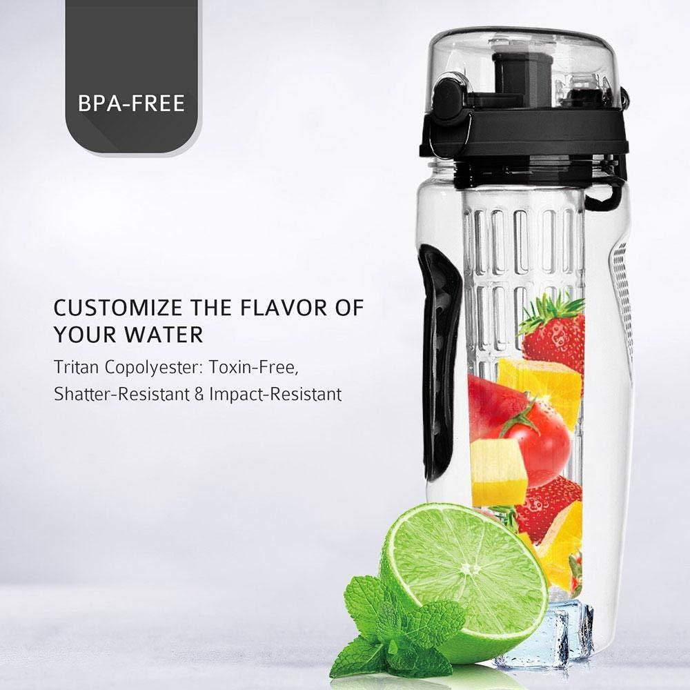 AquaInfuse | Fruit Infuser Bottle | 32 Oz Capacity | Built-In Infuser | Flavorful Hydration -