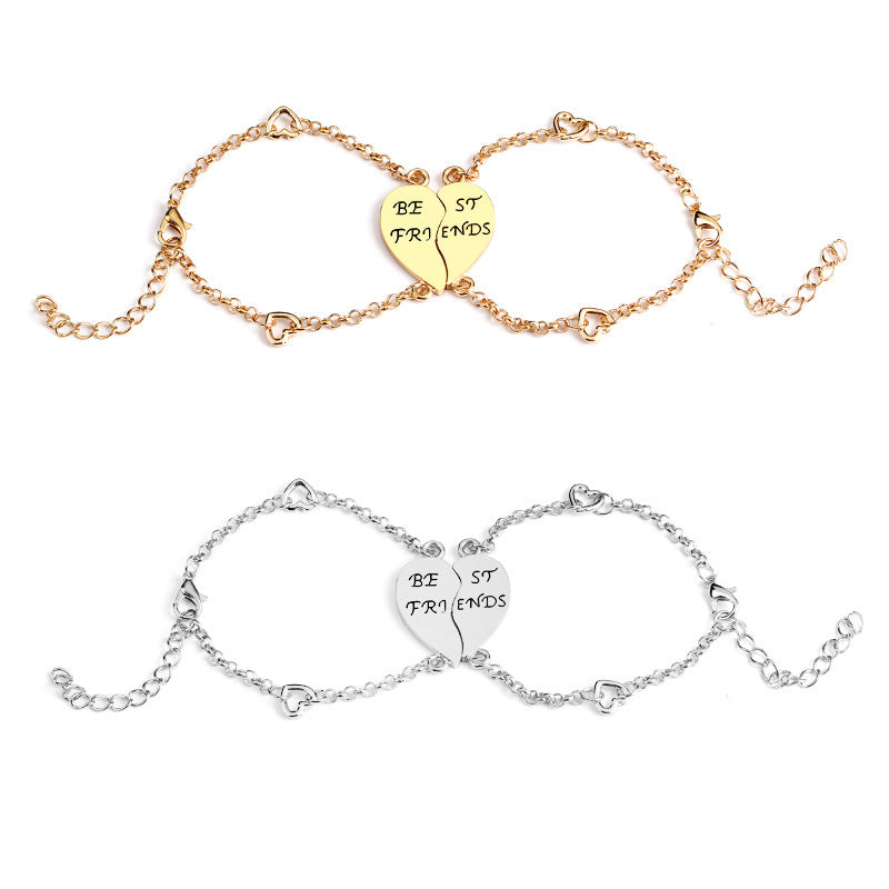 Good Friend | Bracelet | Love Heart Motif | Unisex Zinc Alloy | Gold and Silver | Expresses Friendship and Style -