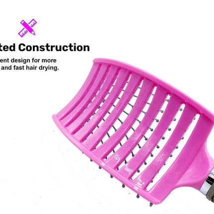 Anti Static Bending Nylon Women's Wet Curly Tangled Hair Brush Styling Tool