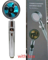 High-Pressure Water-Saving Shower Head | 360° Rotating Turbo Fan Spray Nozzle | ABS Pressurized Shower with Filter | Chrome Round Fixed Head - Hardware > Plumbing > Plumbing Fixture Hardware & Parts > Shower Parts > Shower Heads > Handheld Shower Heads
