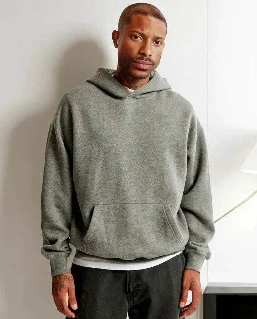 GenZ Cozywear | Hooded Floral Sweatshirt | Floral Print | Front Pockets | Khaki And Grey | Cozy Everyday Layering - Apparel & Accessories > Clothing > Clothing Tops > Hoodies