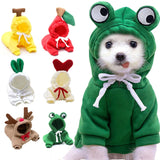 Cute Fruit Dog Hoodie for Small Dogs | Winter Warm Fleece Pet Clothes | Soft Breathable Puppy & Cat Costume Coat | Banana Apple Carrot Designs | XS–2XL - Animals & Pet Supplies > Pet Supplies > Pet Apparel > Pet Hoodies