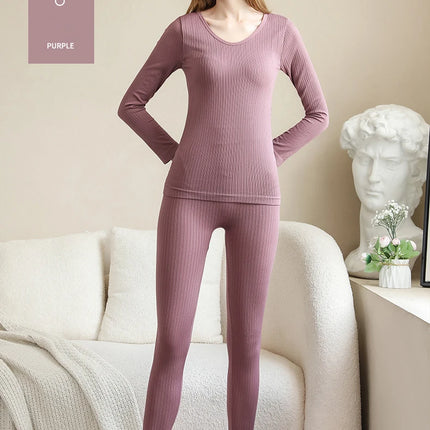 Women Thermal Underwear Winter Long Sleeve Winter Clothes Seamless Thermal Underwear Intimate Set Female Thick 2 Pcs Sleepwear