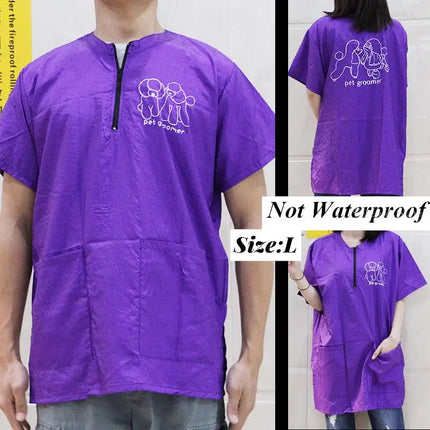 Purple/Pink/Gray Pet Shop Cosmetology Uniforms Men And Women Beauticians For Waterproof And Breathable Work Clothes G0709