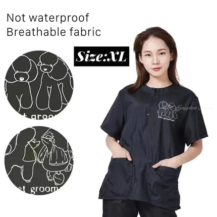 Purple/Pink/Gray Pet Shop Cosmetology Uniforms Men And Women Beauticians For Waterproof And Breathable Work Clothes G0709