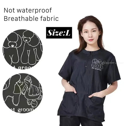 Purple/Pink/Gray Pet Shop Cosmetology Uniforms Men And Women Beauticians For Waterproof And Breathable Work Clothes G0709