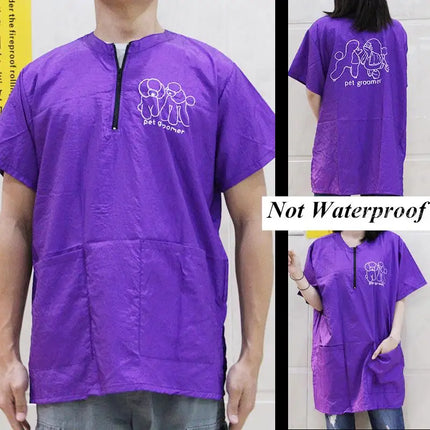 Purple/Pink/Gray Pet Shop Cosmetology Uniforms Men And Women Beauticians For Waterproof And Breathable Work Clothes G0709