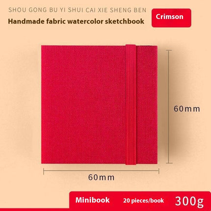 Fabric Watercolor Notebook Art Student Painting Square Portable