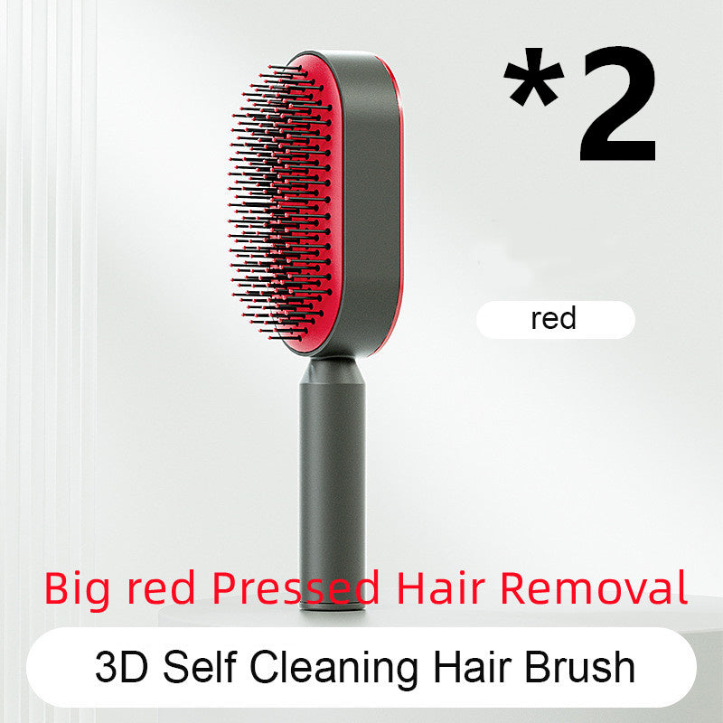 Self-Cleaning Hair Brush for Women | One-Click Cleaning Detangling Comb | 3D Air Cushion Scalp Massage Brush | Anti-Static, No-Pull Hairbrush | Pain-Free Detangling for All Hair Types | Optional Wall-Mounted Storage - Health & Beauty > Personal Care > Hair Care > Hair Styling Tools > Combs & Brushes > Paddle Hairbrushes
