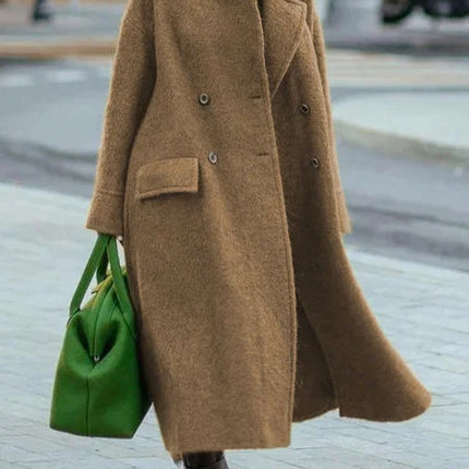 Autumn And Winter Long Woolen Coat Solid Color