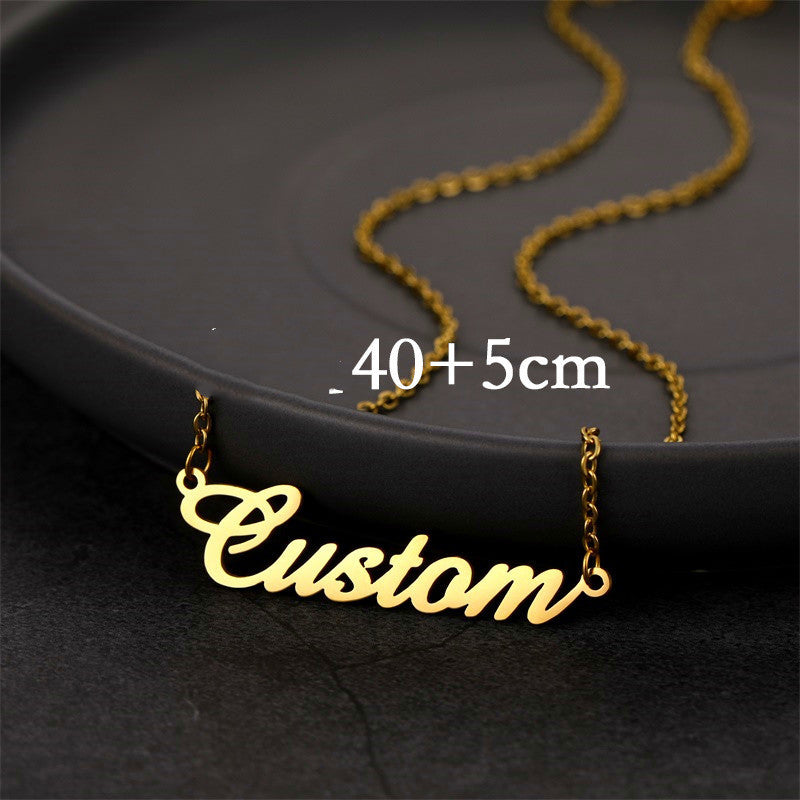 NameCraft | Name Pendant | Diy Name Pendant | Ideal Gift For Her | Gold 40+5cm, Rose Gold 40+5cm | Hypoallergenic Finish -