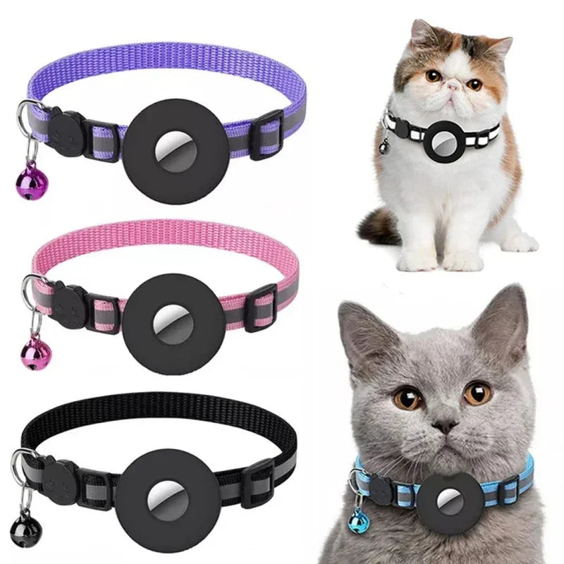 Reflective Nylon AirTag Pet Collar | Waterproof Holder Case for Apple AirTag | Adjustable Dog & Cat Collar for Puppies, Kittens & Small Pets | Secure & Durable - Animals & Pet Supplies > Pet Supplies > Pet Collars & Harnesses > Breakaway & Safety Collars