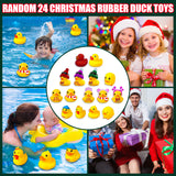 SunnyDucks | Advent Bath Toys | 24 Rubber Ducks | Festive Bath Fun | Yellow Ducks | Christmas Tub Countdown -