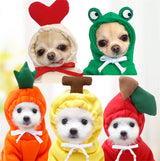 Cute Fruit Dog Hoodie for Small Dogs | Winter Warm Fleece Pet Clothes | Soft Breathable Puppy & Cat Costume Coat | Banana Apple Carrot Designs | XS–2XL - Animals & Pet Supplies > Pet Supplies > Pet Apparel > Pet Hoodies