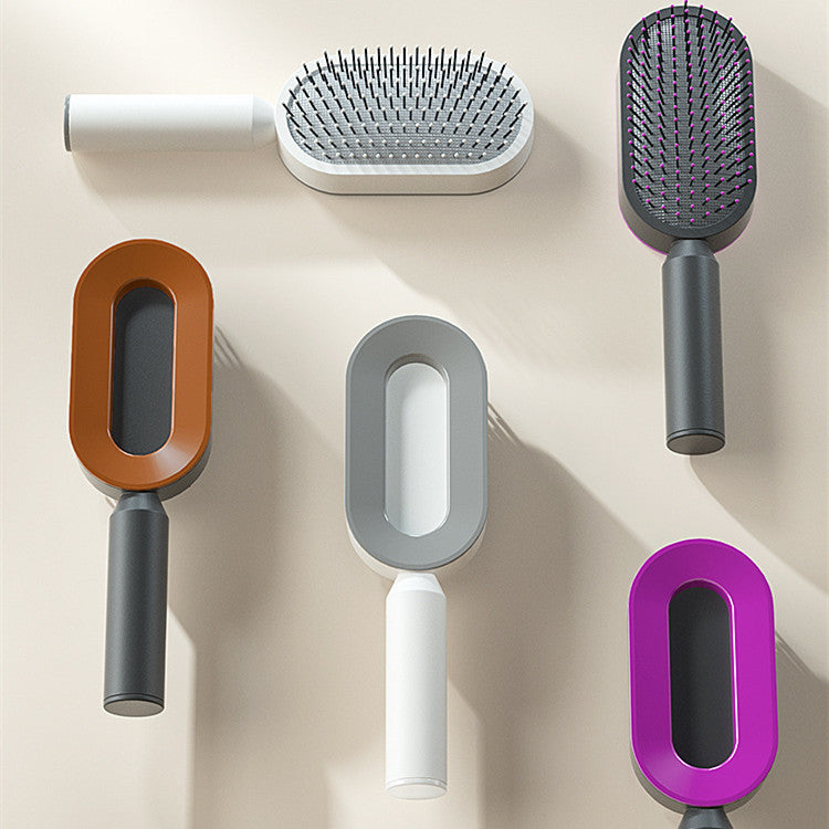 Self-Cleaning Hair Brush for Women | One-Click Cleaning Detangling Comb | 3D Air Cushion Scalp Massage Brush | Anti-Static, No-Pull Hairbrush | Pain-Free Detangling for All Hair Types | Optional Wall-Mounted Storage - Health & Beauty > Personal Care > Hair Care > Hair Styling Tools > Combs & Brushes > Paddle Hairbrushes