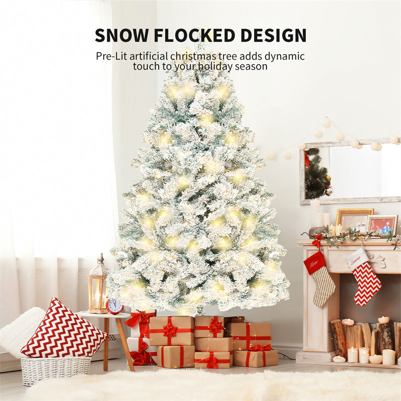 EverSnow | Vinyl Snow Tree | Window Display | Metal Stand | Snow Covered | Festive Seasonal Charm -