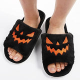 Halloween Cute Warm Home Slippers for Women | Soft Rabbit Fur Indoor Shoes | Open-Toe Fish Mouth Design | Cozy Plush Winter Slippers | PU Sole | Fall & Halloween House Shoes - Apparel & Accessories > Shoes > Slippers