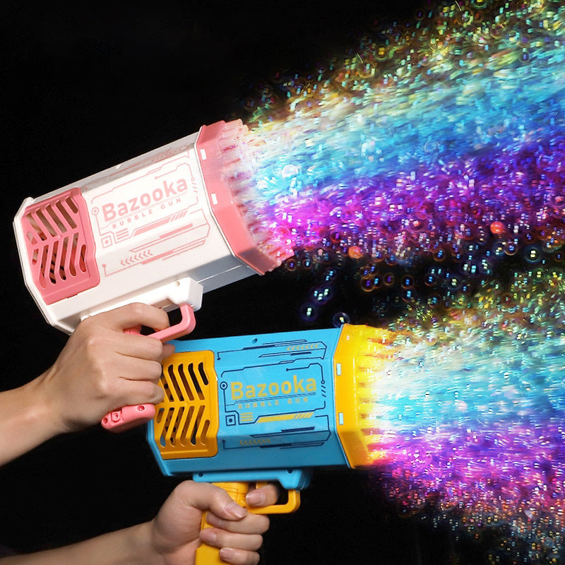Bubble Rocket | Bubble Gun | 69 Hole Bubble Chamber With Led | Thousands Of Bubbles Per Minute | Multicolor | Night Fun -