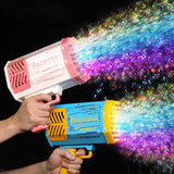 Bubble Rocket | Bubble Gun | 69 Hole Bubble Chamber With Led | Thousands Of Bubbles Per Minute | Multicolor | Night Fun -