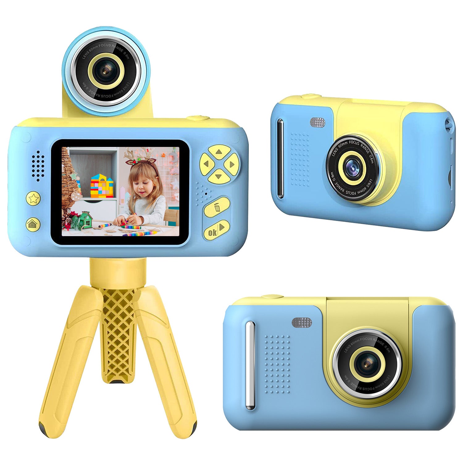 KidVue | Kids Digital Camera | Flip Lens | 32GB Card Included | Blue | Easy Kid Photos And Videos Anywhere -