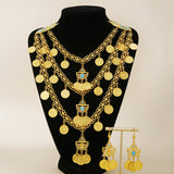 1Set | Gold Jewelry Set | 18K Gold Plating | Tassel Necklace and Earrings | 18K Gold | Ideal for Weddings -