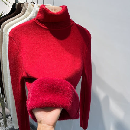 Turtle Neck Winter Sweater Women Elegant Thick Warm Female Knitted Pullover Loose Basic Knitwear