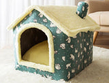 Foldable Dog & Cat House Bed | Warm Winter Enclosed Cave Kennel | Self-Warming Plush Pet Nest with Durable Non-Slip Bottom | Removable Cozy Villa | S–L - Animals & Pet Supplies > Pet Supplies > Pet Beds > Caves