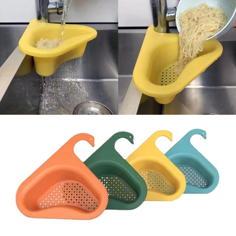 Swan | Sink Hanging Drain Basket | Dry and Wet Separation | Keeps Fruit Fresh | Space-Saving Kitchen Organizer -