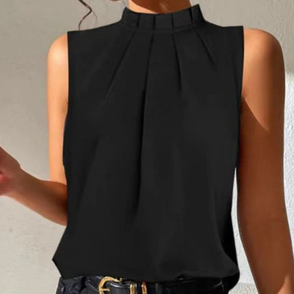 Summer Simple Black Casual Sleeveless Slim Vest