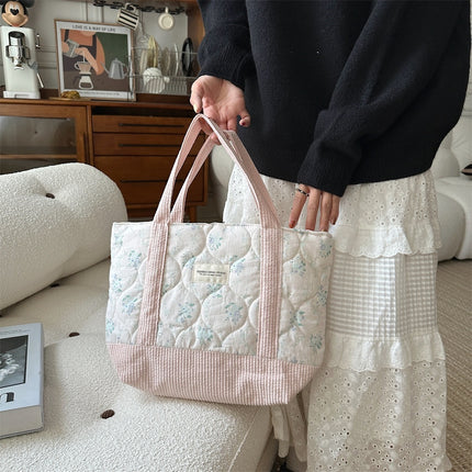 Quilted Patchwork Retro Flower Handbag Commuter