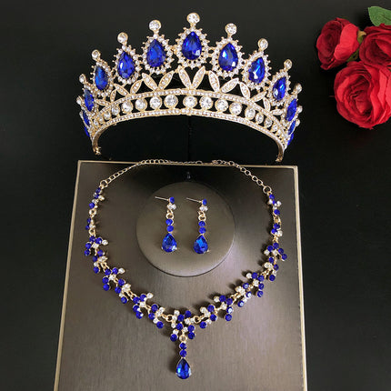 Royal Queen Bridal Jewelry Sets For Women Luxury Tiaras Crow