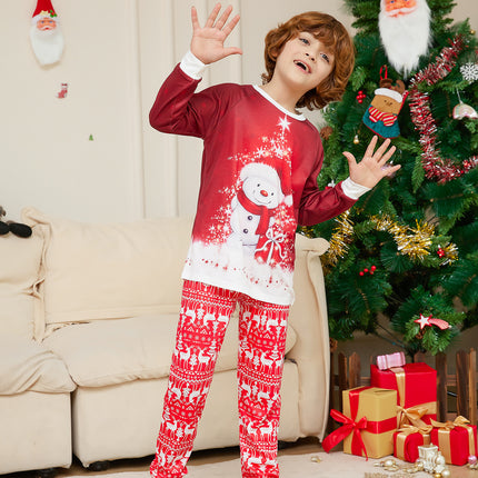 New Snowman Scarf Parent-child Christmas Pajamas Pajamas Set