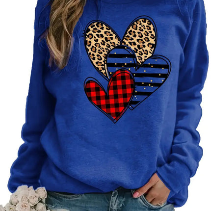 Women's Printed Long Sleeve Crew Neck Sweater
