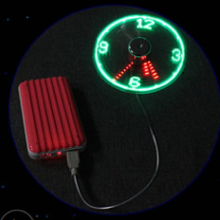 USB Fan Adjustable Mini Flexible Fan LED Light Time Clock Desktop Cool Gadget Time Display