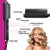 2 in 1 Hair Straightener Hot Comb | Anti Scald Design | Negative Ion Tech | Dual Purpose Straightening and Curling -