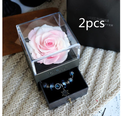 Eternal Flower Rose Jewelry Box for Birthday Presents Valentines Day Wedding Gift