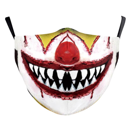 Halloween Digital Printing Funny Horror Face Double Layer Dust Mask