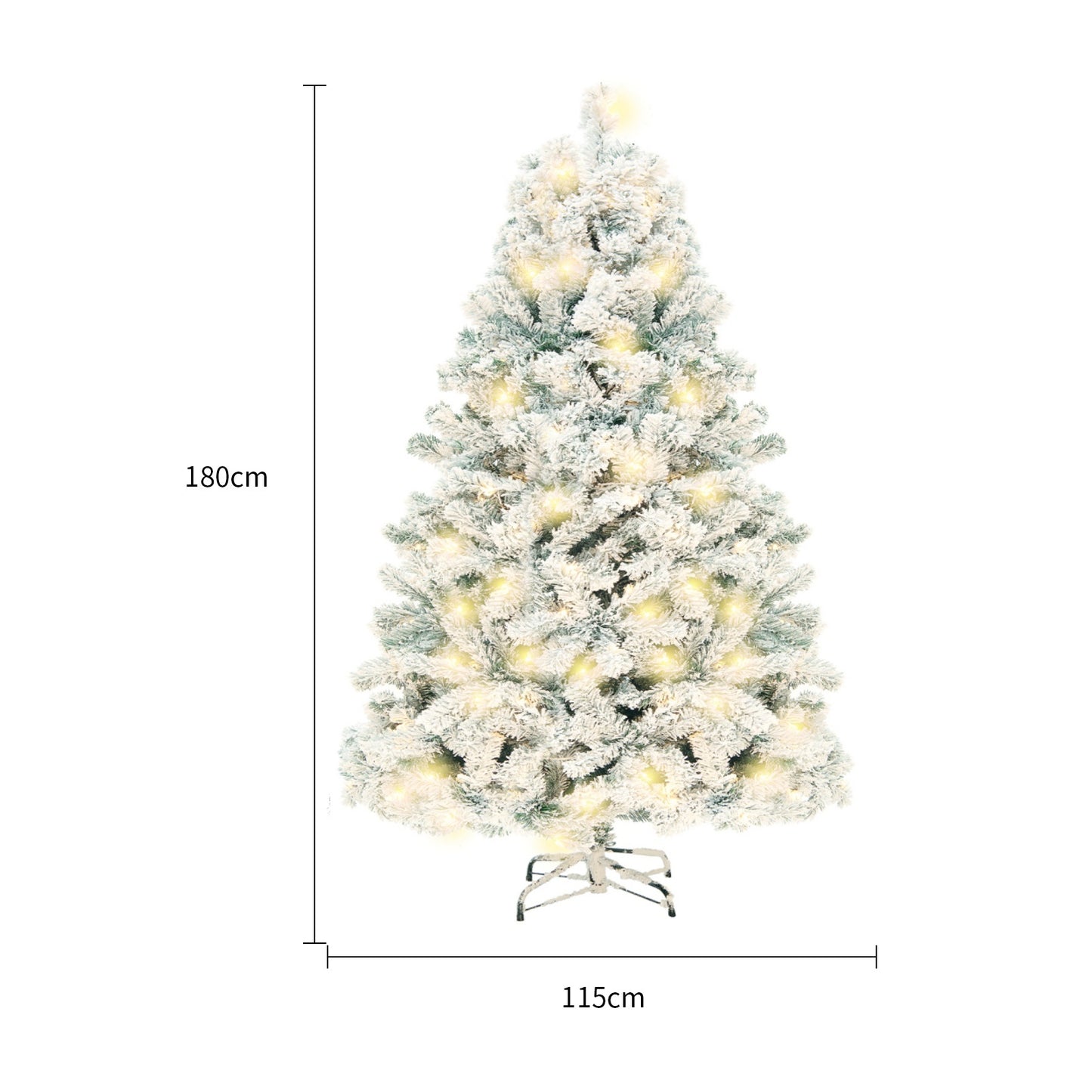 EverSnow | Vinyl Snow Tree | Window Display | Metal Stand | Snow Covered | Festive Seasonal Charm -