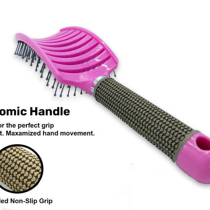 Anti Static Bending Nylon Women's Wet Curly Tangled Hair Brush Styling Tool