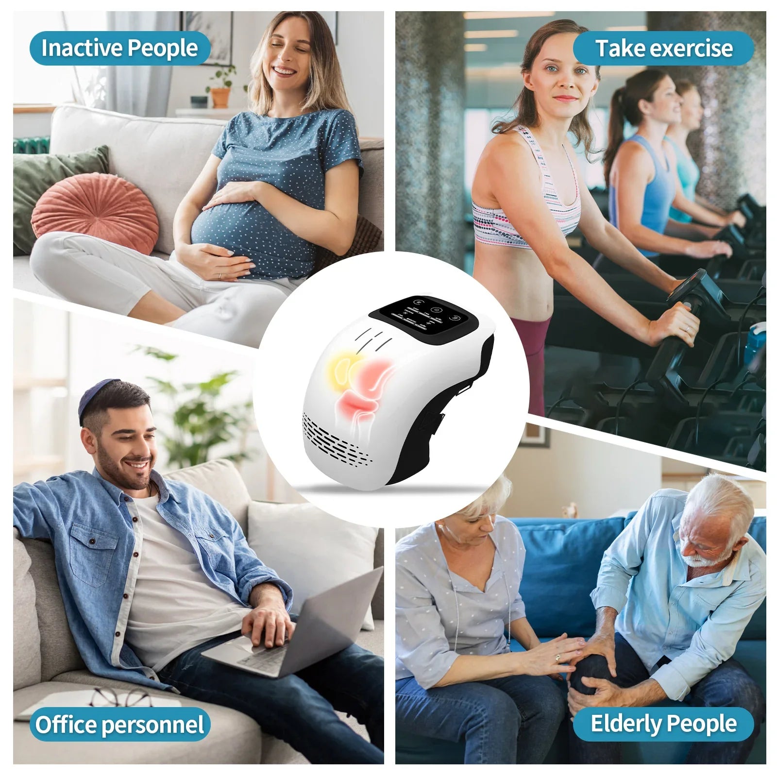 Electric Intelligent Knee Massager | Heating, Kneading & Vibration Therapy | Infrared Laser Pain Relief | Rechargeable Home Knee Joint Massager | Relieves Arthritis, Stiffness & Muscle Fatigue - Health & Beauty > Personal Care > Massage & Relaxation > Massagers > Electric Massagers